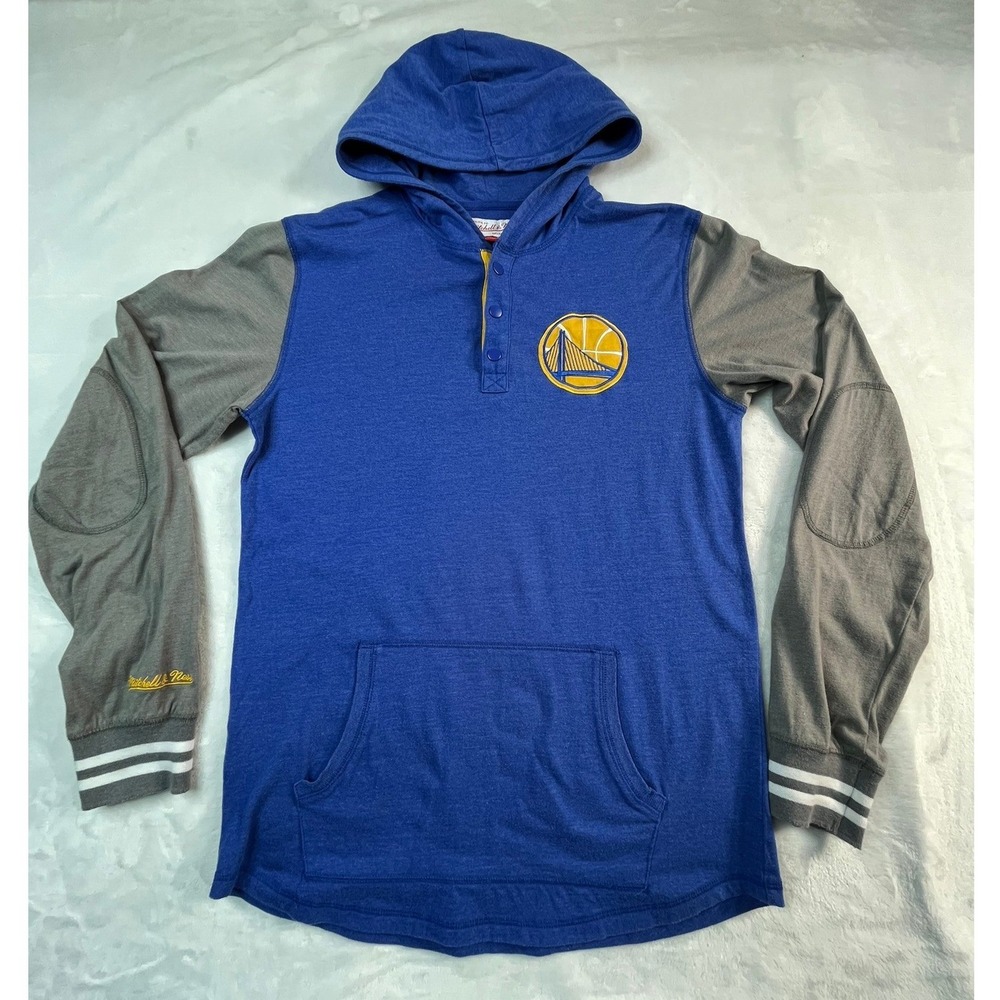 Golden State Warriors‎ Mitchel & Ness Mens S Shirt Hooded Kangaroo Pocket